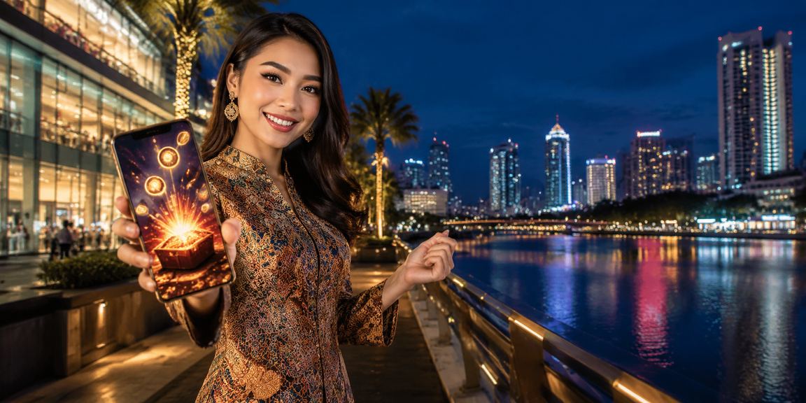 Pengguna Johor Bahru mengakses akaun mh366 dengan selamat melalui peranti mudah alih bergaya batik